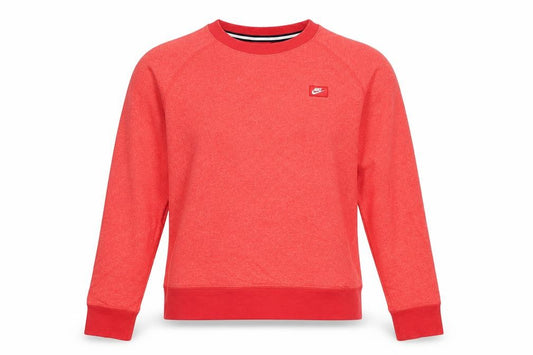 Front view of Nike Women's Red Pullover Sweatshirt, size 8, UK Crew Neck Logo