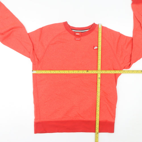 Nike Women's Red Pullover Sweatshirt Size 8 UK Crew Neck Logo