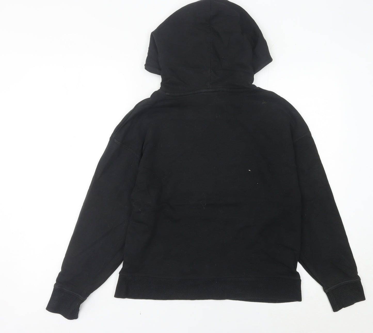 Puma Women Black Pullover Hoodie UK 8 Cotton Blend Logo Sweatshirt