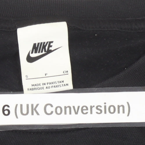Nike Womens Black Size 6 Pullover Sweatshirt Crew Neck Long Sleeve