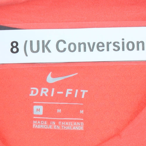 Nike Women’s Pink Black White Running Sweatshirt UK 8 Dri-Fit