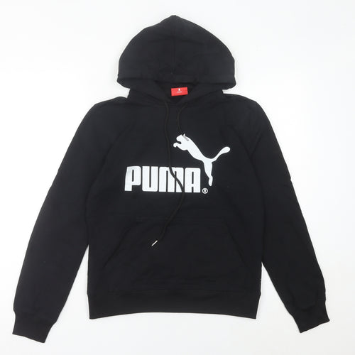 Puma Womens Black M Pullover Hoodie Sweatshirt Cotton Blend