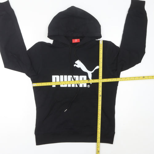 Puma Womens Black M Pullover Hoodie Sweatshirt Cotton Blend
