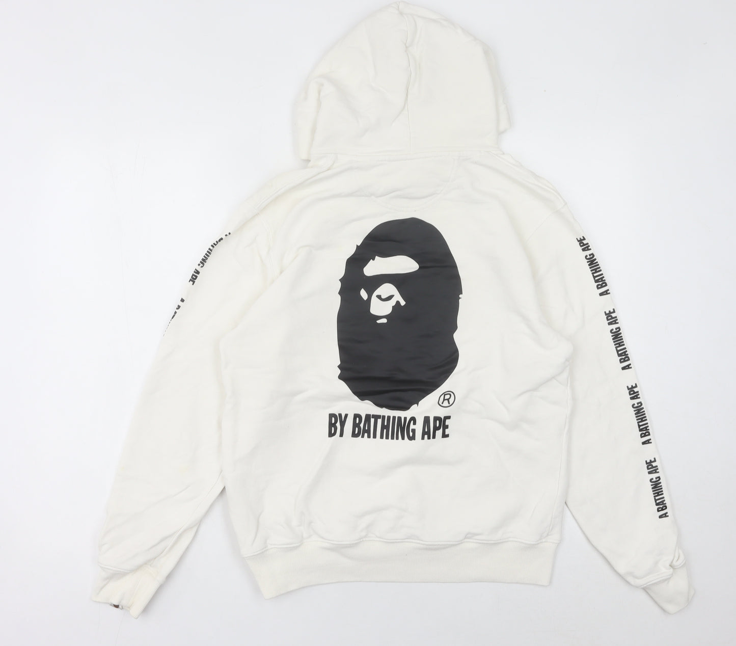 Champion x A Bathing Ape Womens White Hoodie Size 8 Logo Pullover
