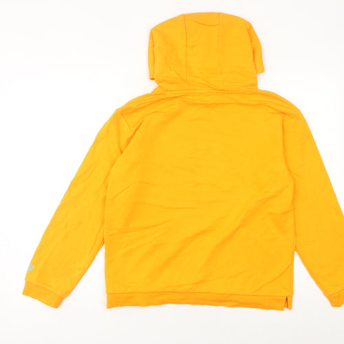 Skechers Womens Yellow Pullover Hoodie Size UK 4 Cotton Logo