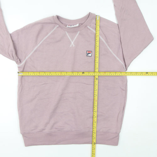 Fila Womens Pink Logo Sweatshirt Medium Crew Neck Pullover