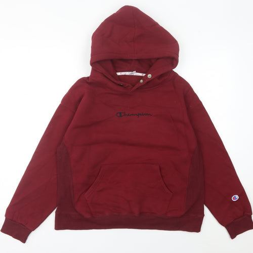 Champion Womens Red Pullover Hoodie Size 6 UK Casual Sportswear