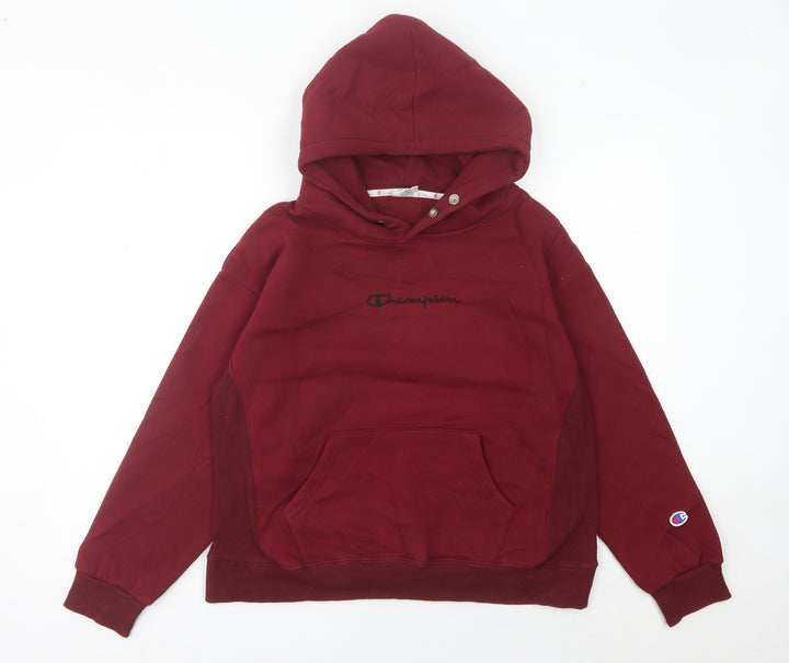 Champion Womens Red Pullover Hoodie Size 6 UK Casual Sportswear