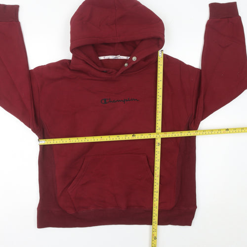 Champion Womens Red Pullover Hoodie Size 6 UK Casual Sportswear
