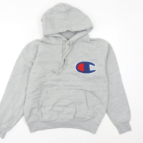 Champion Womens Grey Hoodie Size 8 Pullover Logo Sweatshirt