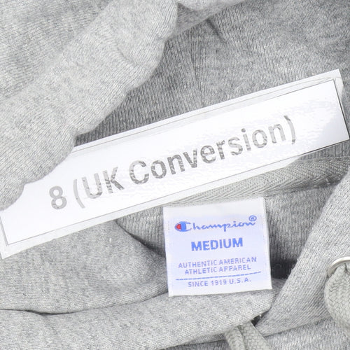 Champion Womens Grey Hoodie Size 8 Pullover Logo Sweatshirt