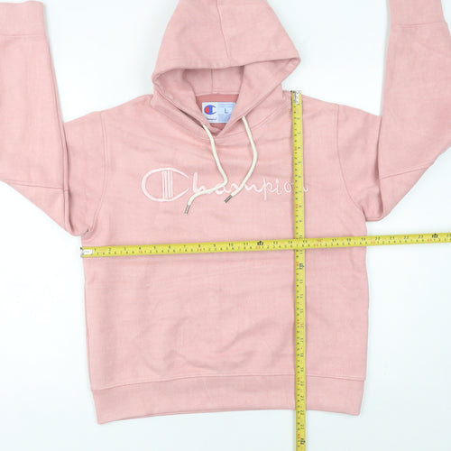 Champion Womens Pink Hoodie Size 10 Logo Pullover Sweatshirt