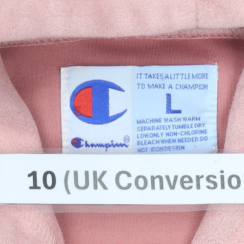 Champion Womens Pink Hoodie Size 10 Logo Pullover Sweatshirt