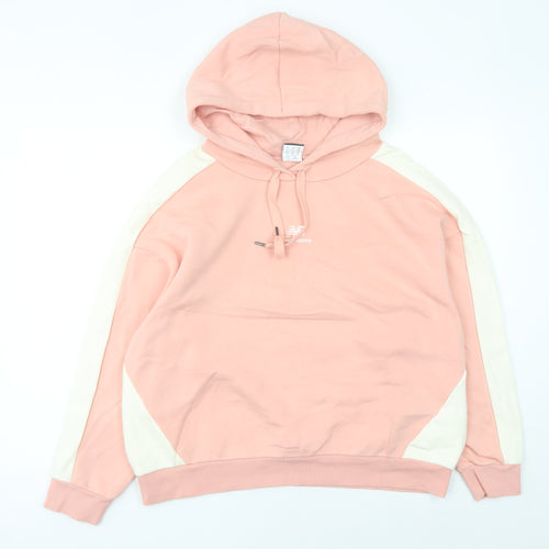 New Balance Womens Pink Hoodie Size 8 Pullover Logo Casual