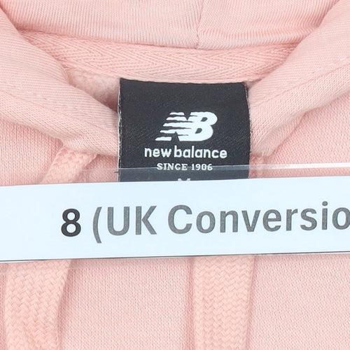 New Balance Womens Pink Hoodie Size 8 Pullover Logo Casual