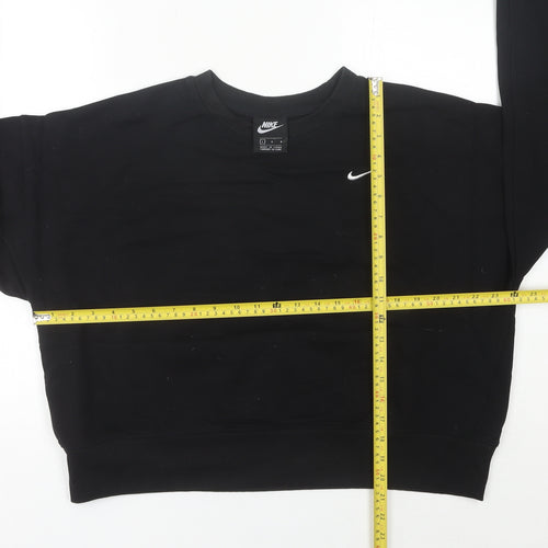 Nike Womens Black Crew Neck Pullover Sweatshirt Size 10