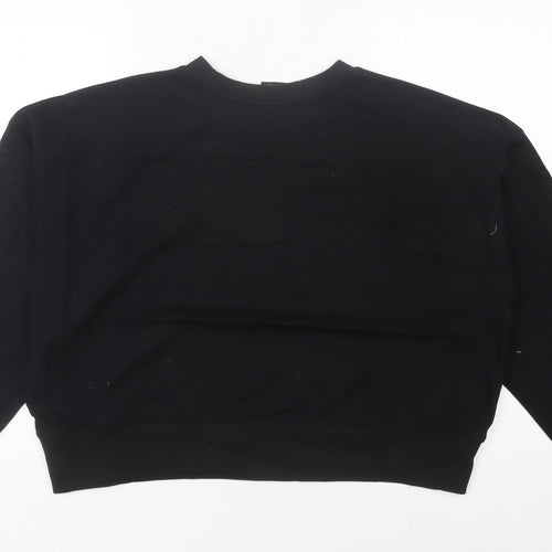 Nike Womens Black Crew Neck Pullover Sweatshirt Size 10