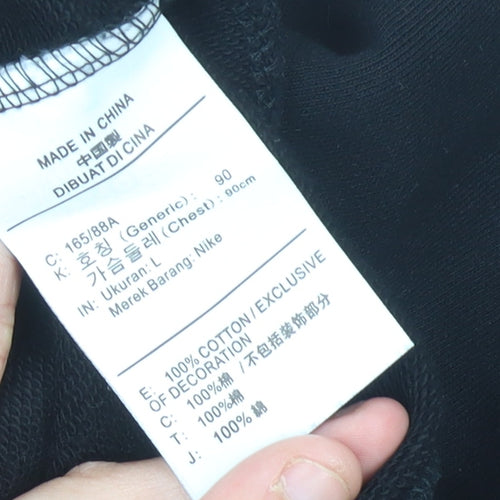 Nike Womens Black Crew Neck Pullover Sweatshirt Size 10
