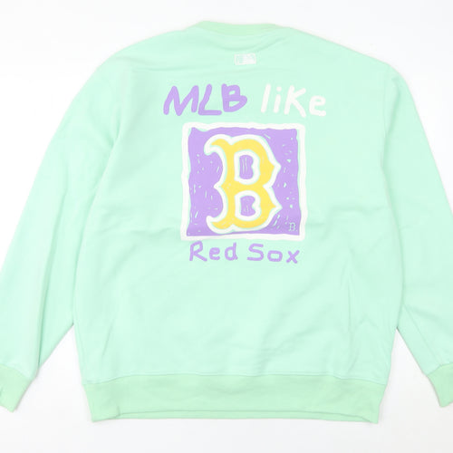 MLB Women’s Green Red Sox Sweatshirt UK 18 Logo Pullover