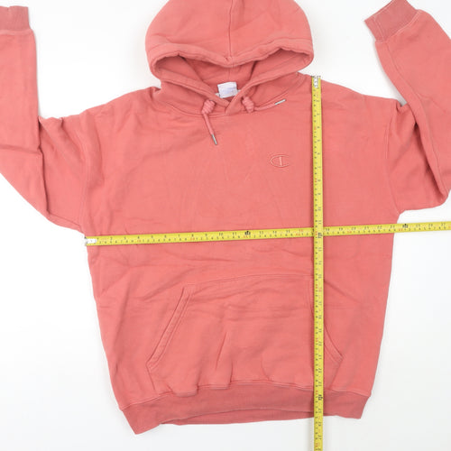 Champion Women’s Pink Hoodie UK 14 Pullover Cotton Logo Casual