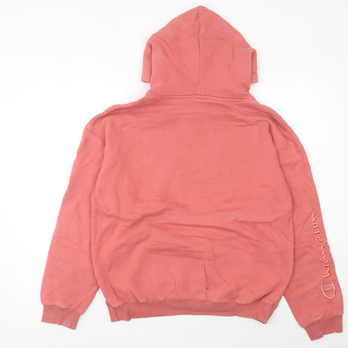 Champion Women’s Pink Hoodie UK 14 Pullover Cotton Logo Casual