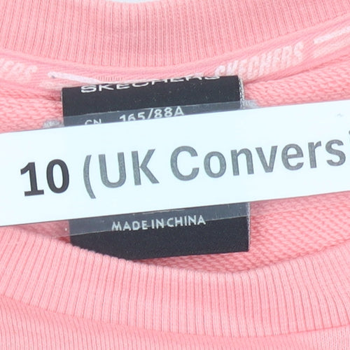 Skechers Womens Pink Sweatshirt Size 10 UK Cotton Pullover