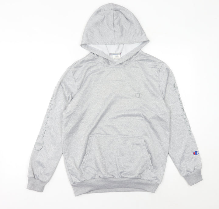 Champion Womens Grey Hoodie UK 12 Pullover Sweatshirt