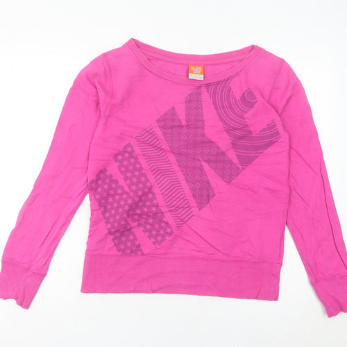 Nike Women’s Pink Sweatshirt Size 8 UK Cotton Blend Graphic Print