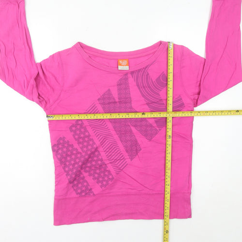 Nike Women’s Pink Sweatshirt Size 8 UK Cotton Blend Graphic Print