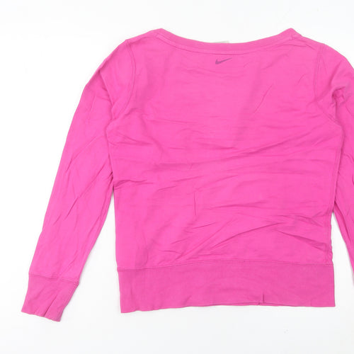 Nike Women’s Pink Sweatshirt Size 8 UK Cotton Blend Graphic Print