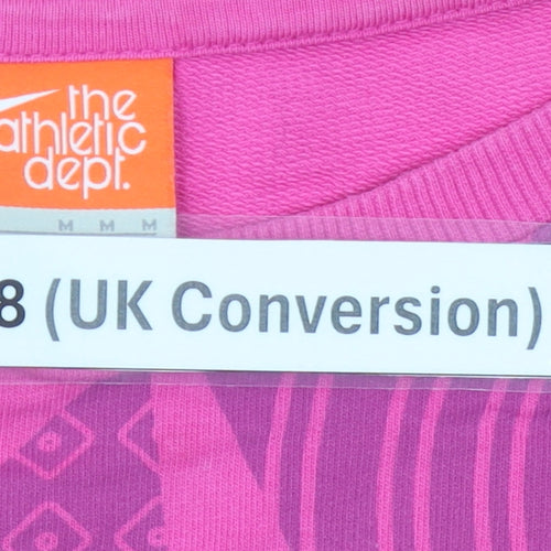 Nike Women’s Pink Sweatshirt Size 8 UK Cotton Blend Graphic Print