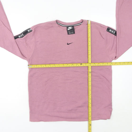 Nike Womens Pink Logo Pullover Sweatshirt Size 6 Small