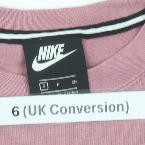 Nike Womens Pink Logo Pullover Sweatshirt Size 6 Small