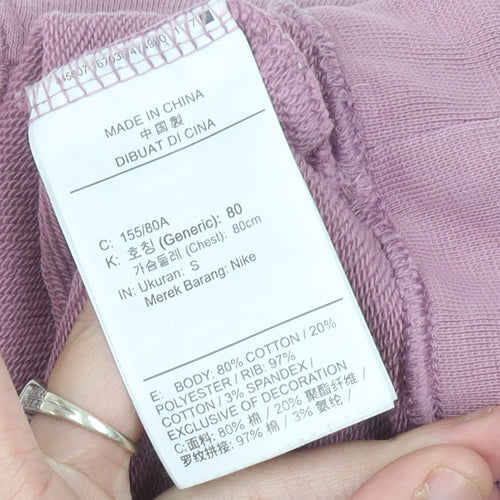 Nike Womens Pink Logo Pullover Sweatshirt Size 6 Small