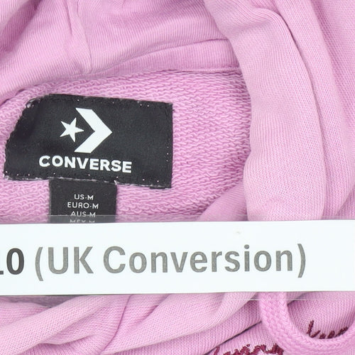 Converse Women’s Pink Hoodie Size 10 Pullover Cotton Logo Casual