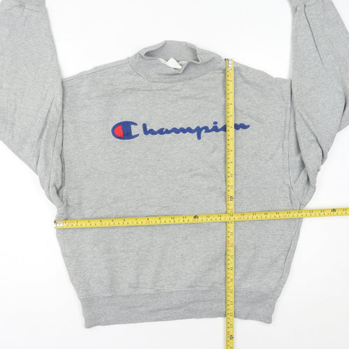 Champion Womens Grey Sweatshirt UK 6 Small Logo Embroidered Pullover