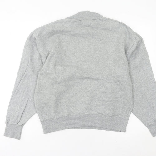 Champion Womens Grey Sweatshirt UK 6 Small Logo Embroidered Pullover
