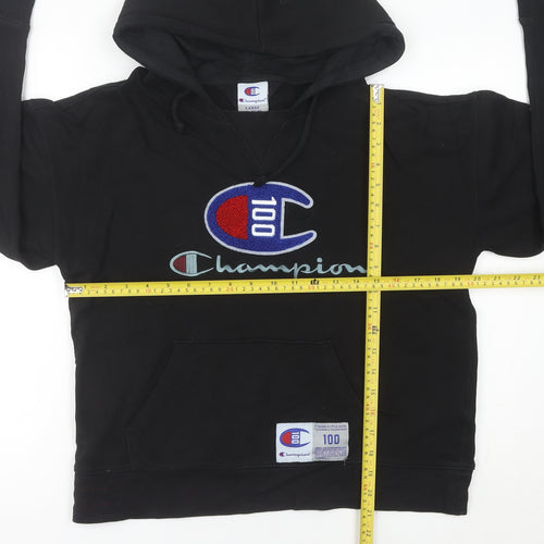Champion Womens Black Hoodie Size 10 Pullover Embroidered Logo