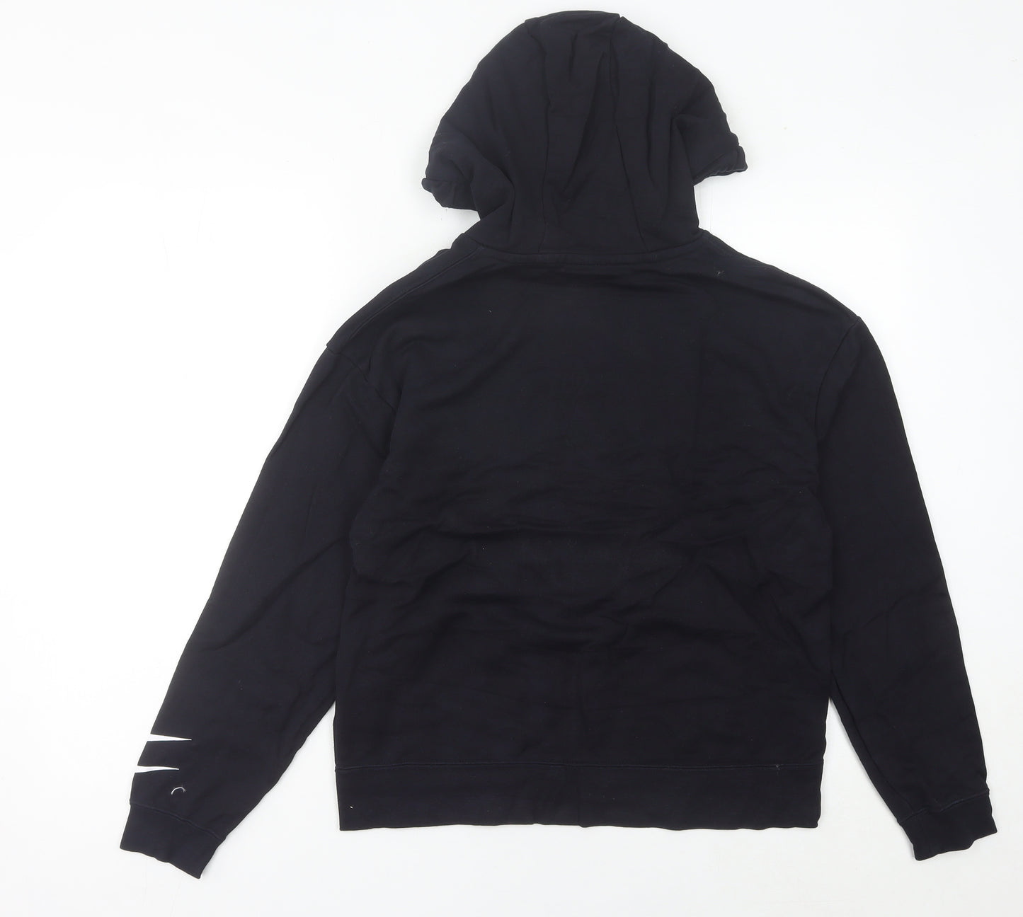 Nike Womens Black Hoodie Size UK 8 Pullover Cotton Blend Logo