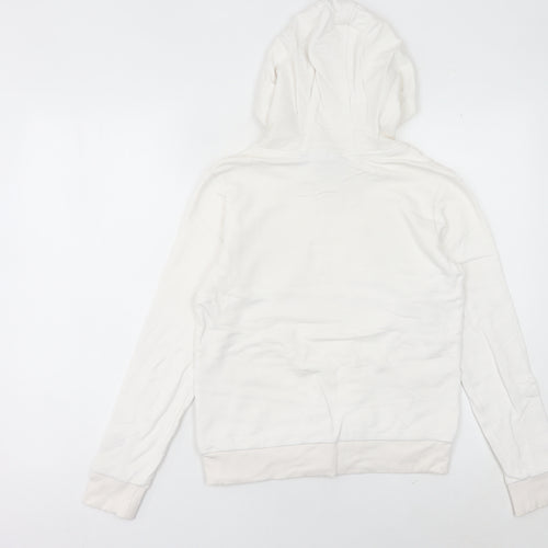 Fila White Line Womens White Hoodie UK 8 Pullover Logo Detail