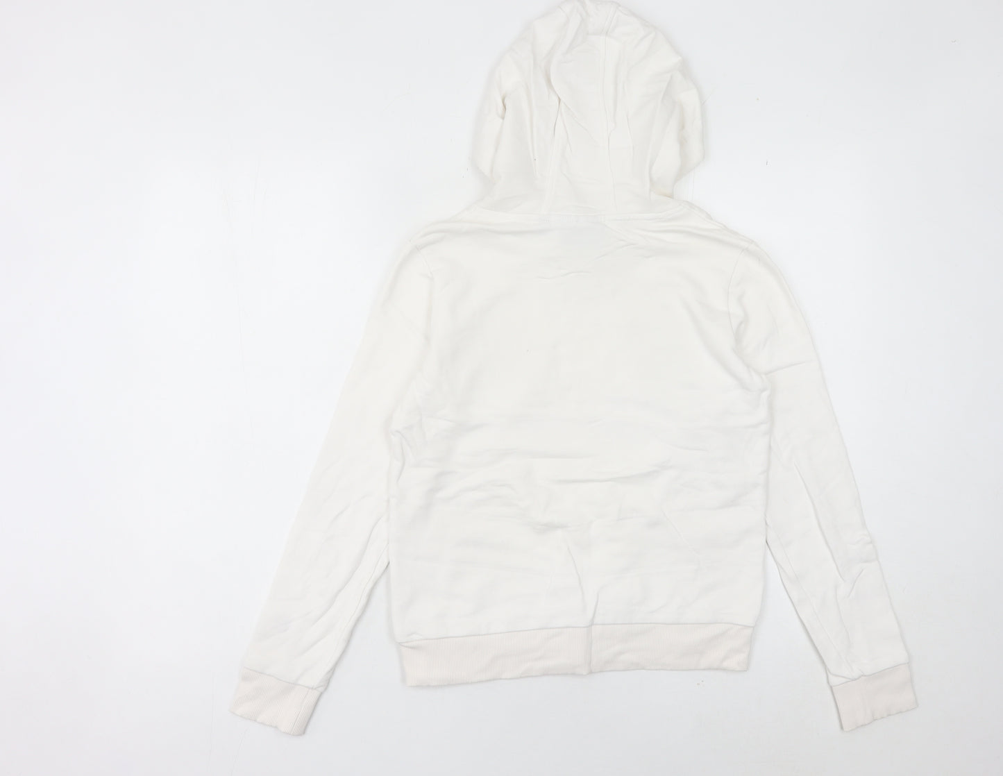 Fila White Line Womens White Hoodie UK 8 Pullover Logo Detail