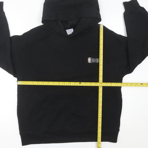 Champion Womens Black Size 10 Pullover Hoodie with Logo