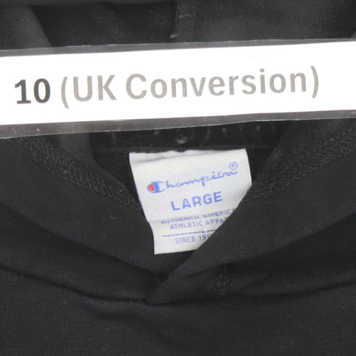 Champion Womens Black Size 10 Pullover Hoodie with Logo