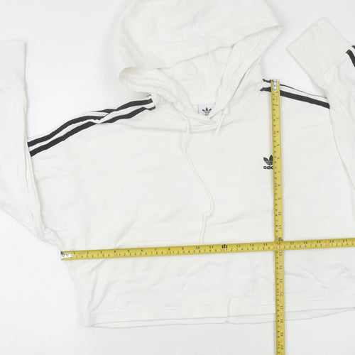 Adidas Women’s White Hoodie UK 8 Pullover Long Sleeve Logo Sportswear