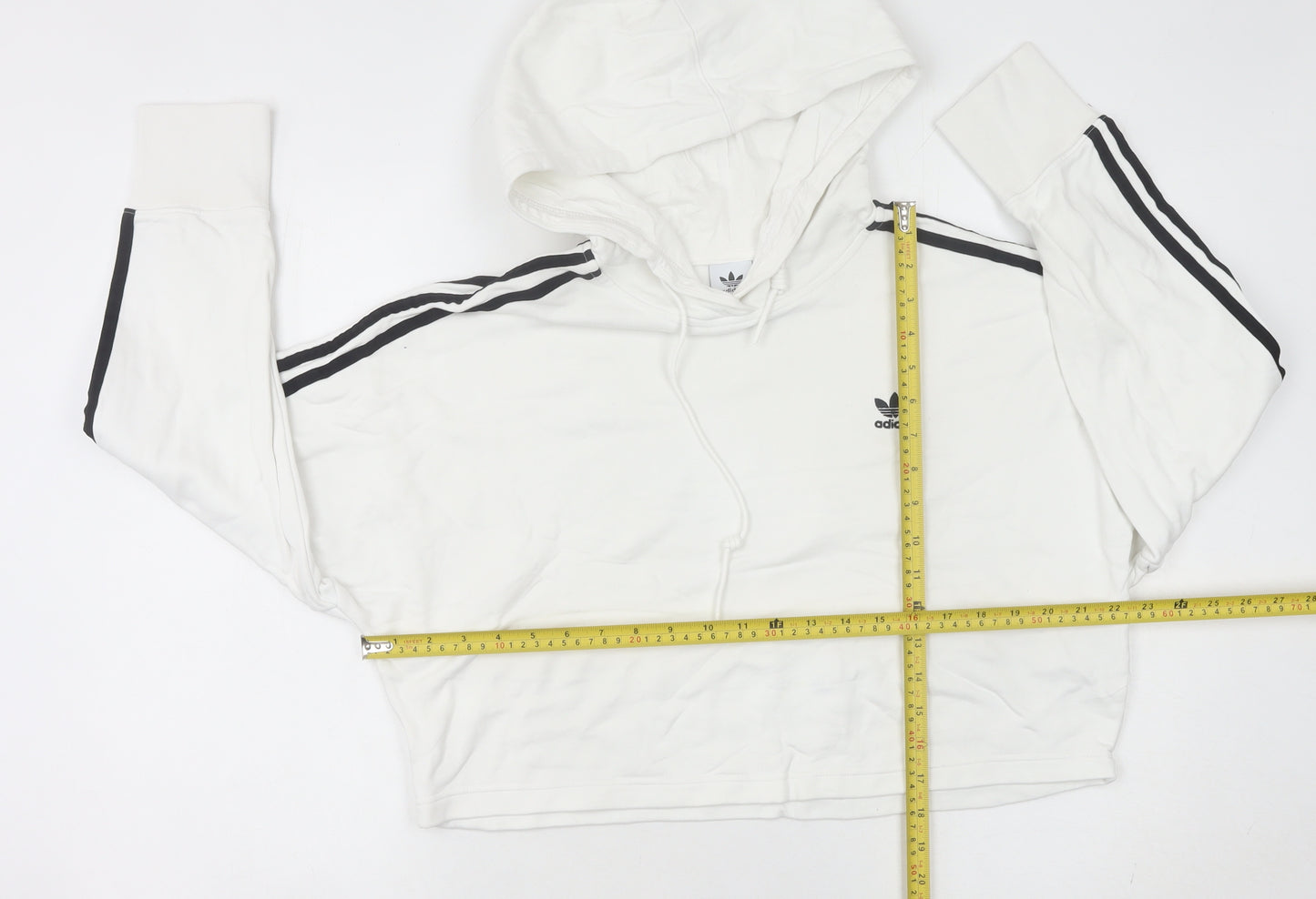 Adidas Women’s White Hoodie UK 8 Pullover Long Sleeve Logo Sportswear