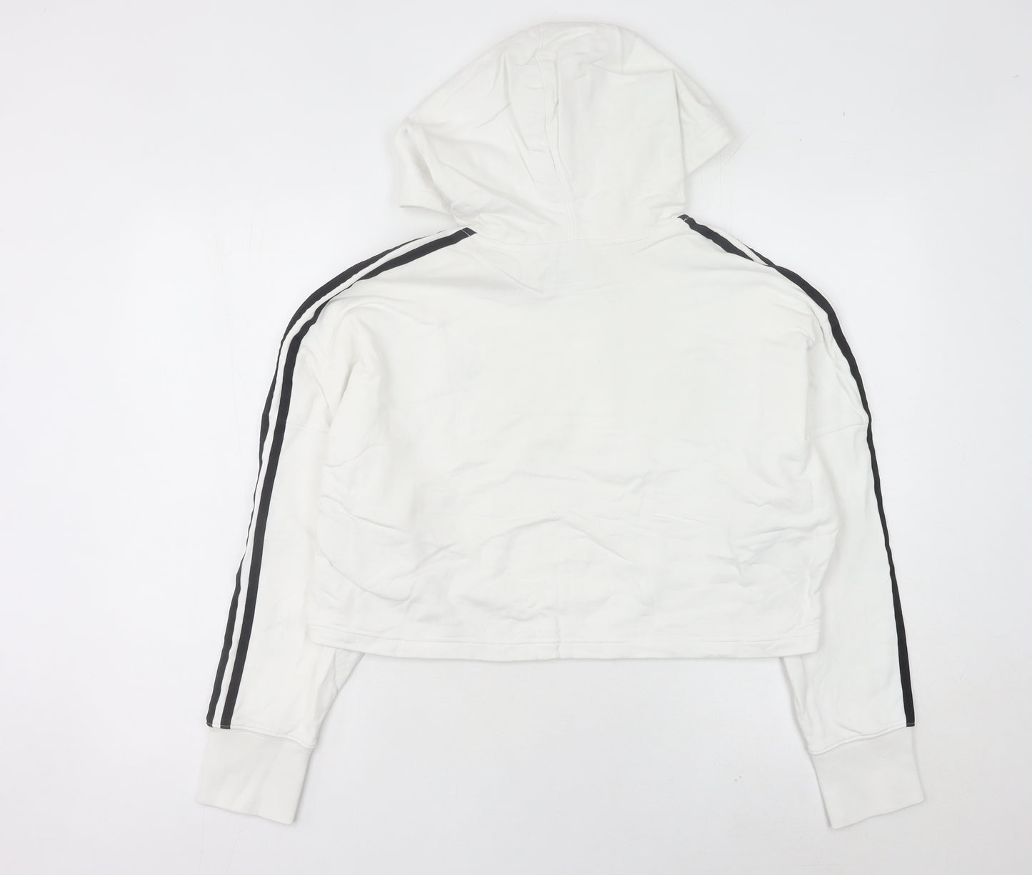 Adidas Women’s White Hoodie UK 8 Pullover Long Sleeve Logo Sportswear