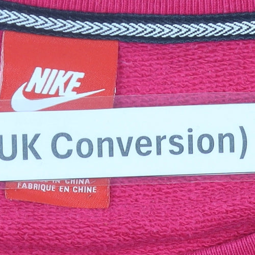 Nike Womens Pink Logo Sweatshirt Size 8 Pullover Long Sleeve