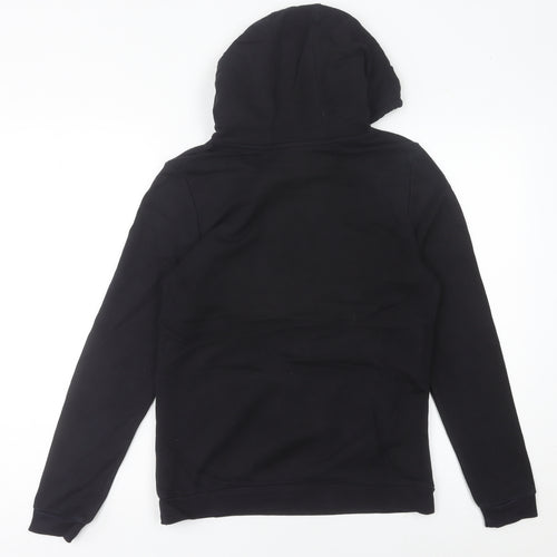 Adidas Womens Black Pullover Hoodie Size 10 Logo Sports Casual