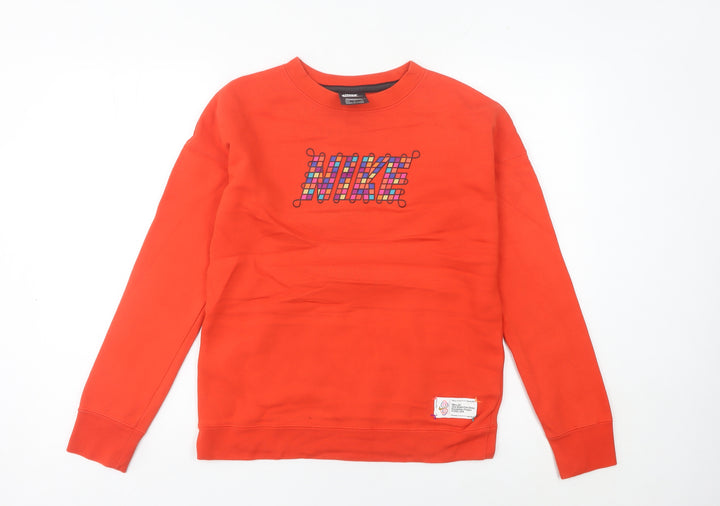 Nike Teens Red Pullover Sweatshirt Size 6 Logo Crew Neck
