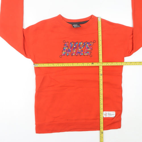 Nike Teens Red Pullover Sweatshirt Size 6 Logo Crew Neck